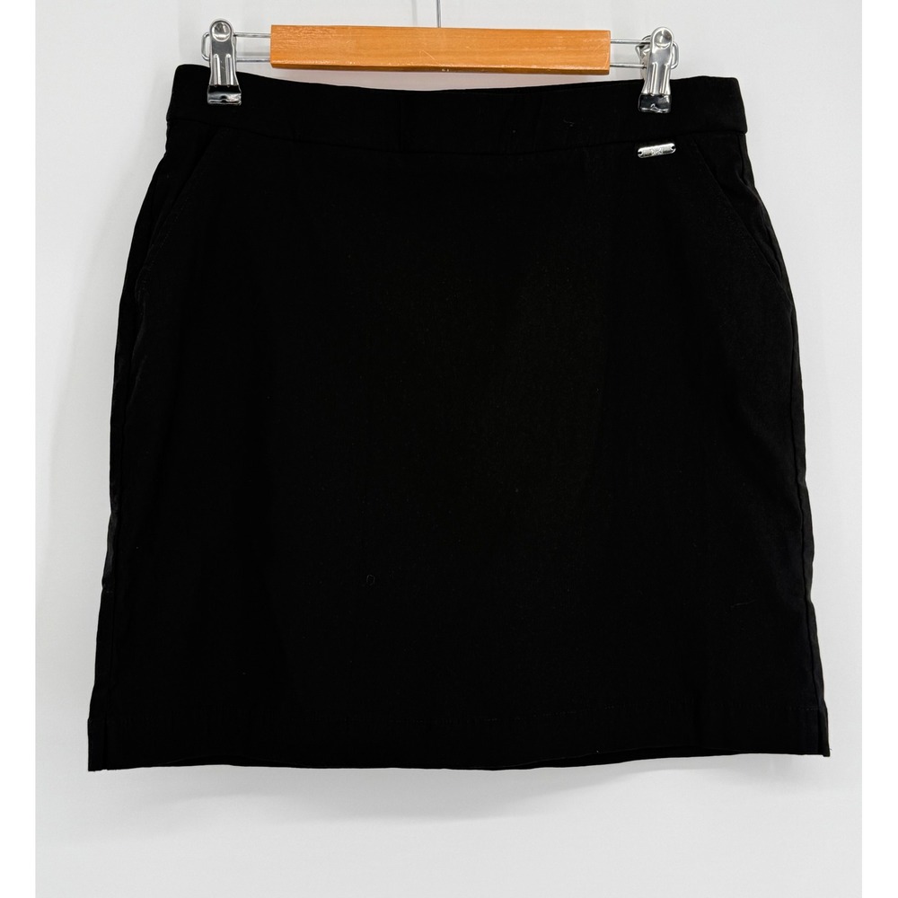 Rafaella Womens Black Pull On Skort Viscose Blend Pockets Sz M